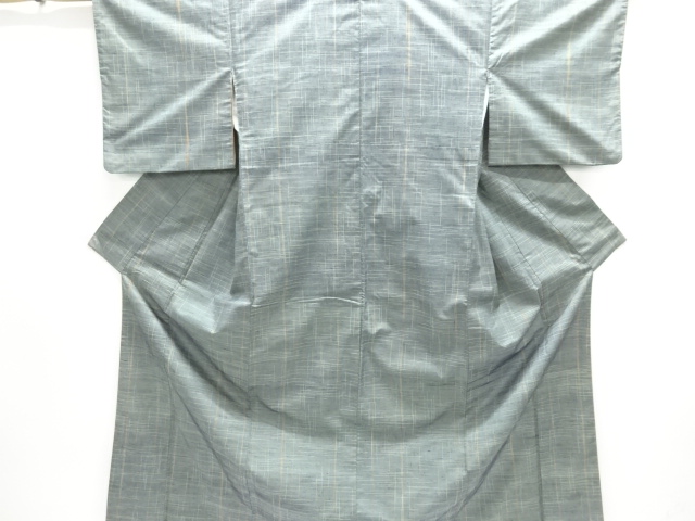 JAPANESE KIMONO / ANTIQUE KIMONO / SILK / TSUMUGI / WOVEN STRIPE